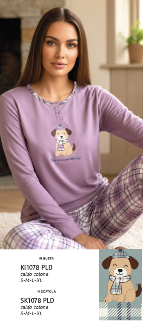 - KI1078PLD PIGIAMA DONNA INTERLOCK